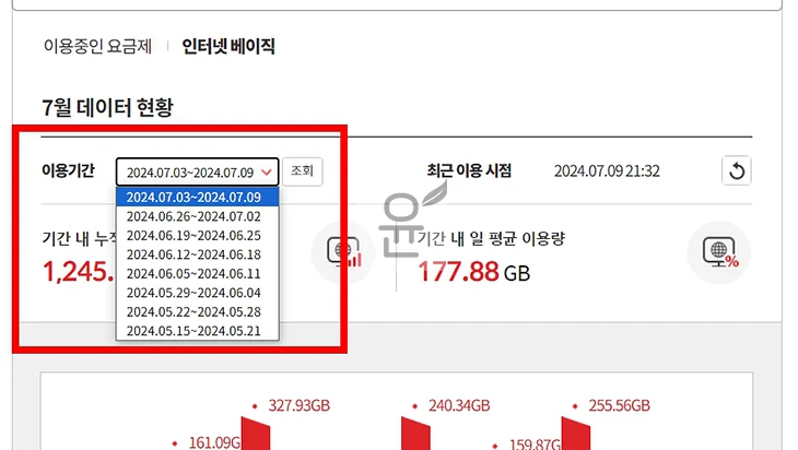 kt 인터넷 사용량 조회 및 1일 제한 기준 확인 방법