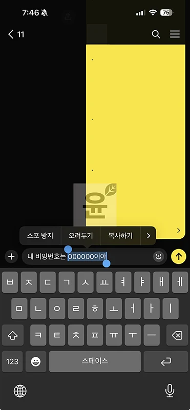 카카오톡 스포방지 기능 아이폰 갤럭시 PC 사용 방법