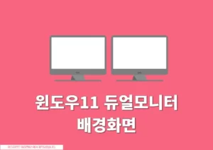 윈도우11 듀얼모니터 배경화면 따로 설정 방법 개별 설정 정리