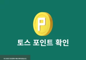 토스 포인트 확인하는 쉬운 방법