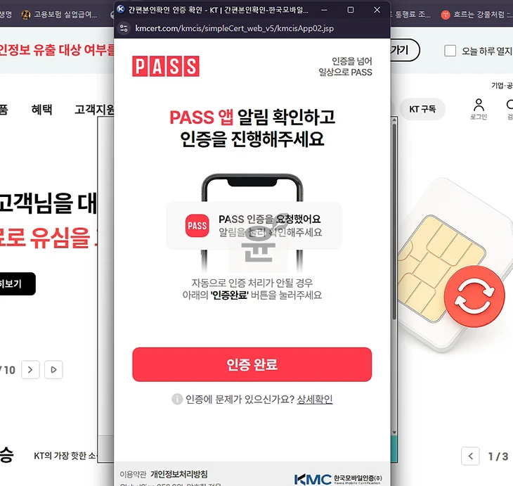 PASS 본인 인증 하는 방법 간단하게 진행하기