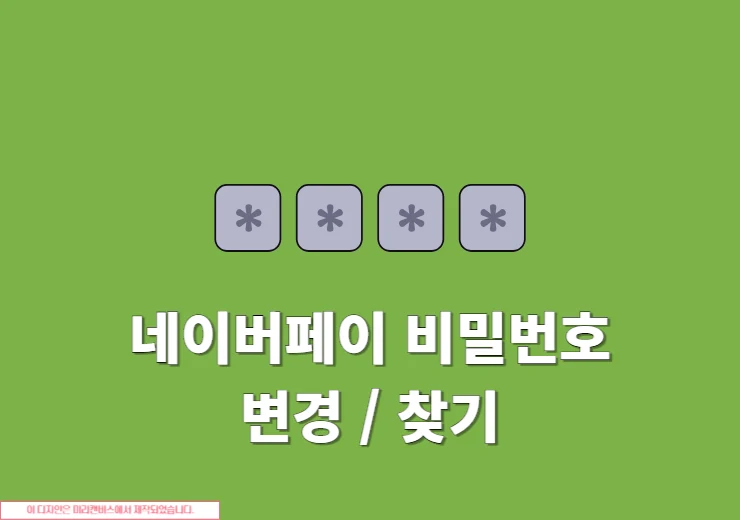 네이버페이 비밀번호 변경 방법, 5회 오류 시 찾기 재설정까지 정리