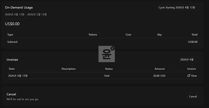 커서 사용량 조회 방법, Cursor Pro Plan 사용량 확인하는 법