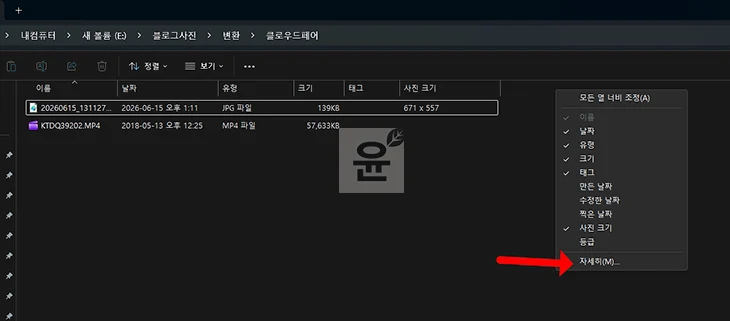 윈도우11 사진 동영상 해상도 확인 방법, 파일 탐색기에서 바로 확인하기